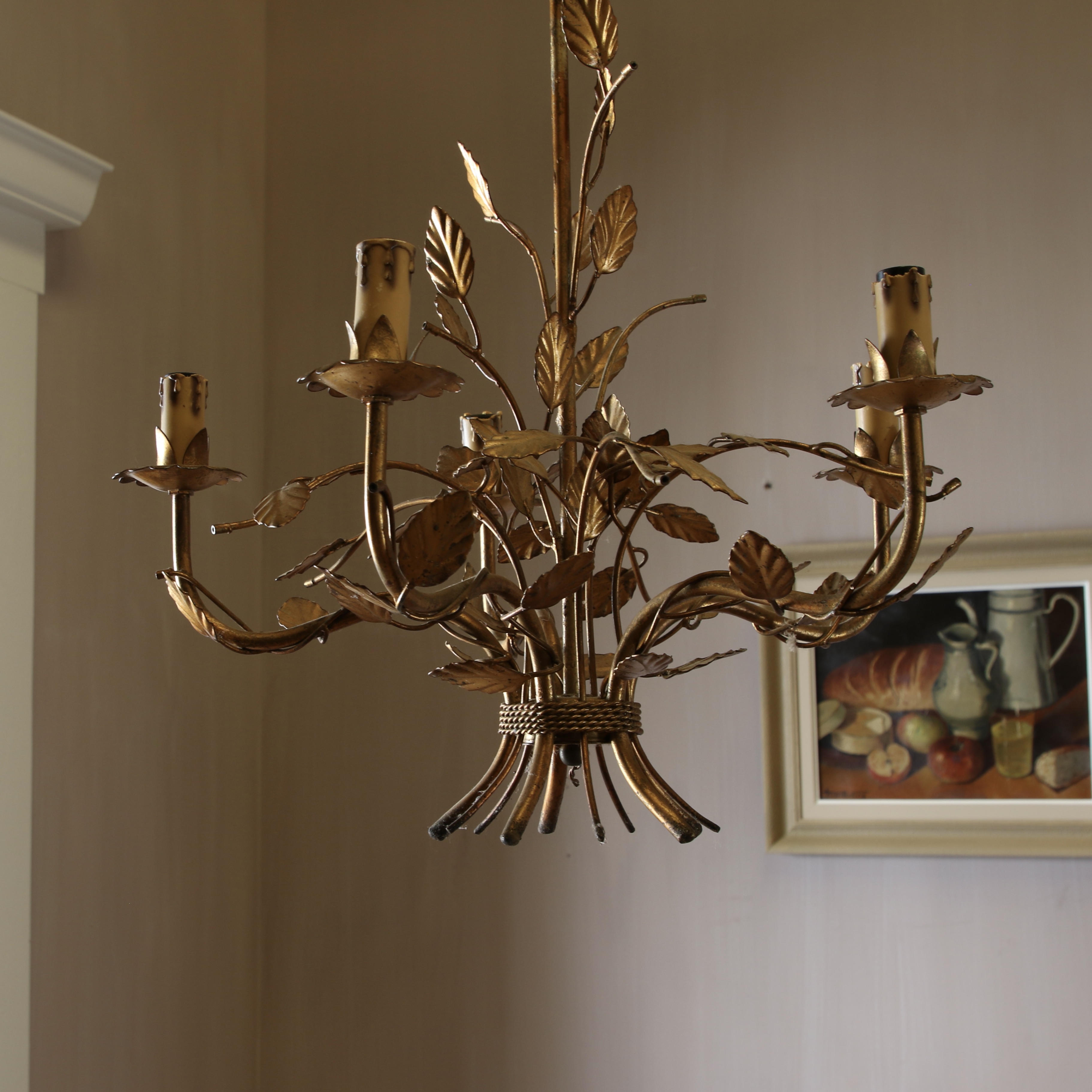 Gold Laurel Leaf Chandelier